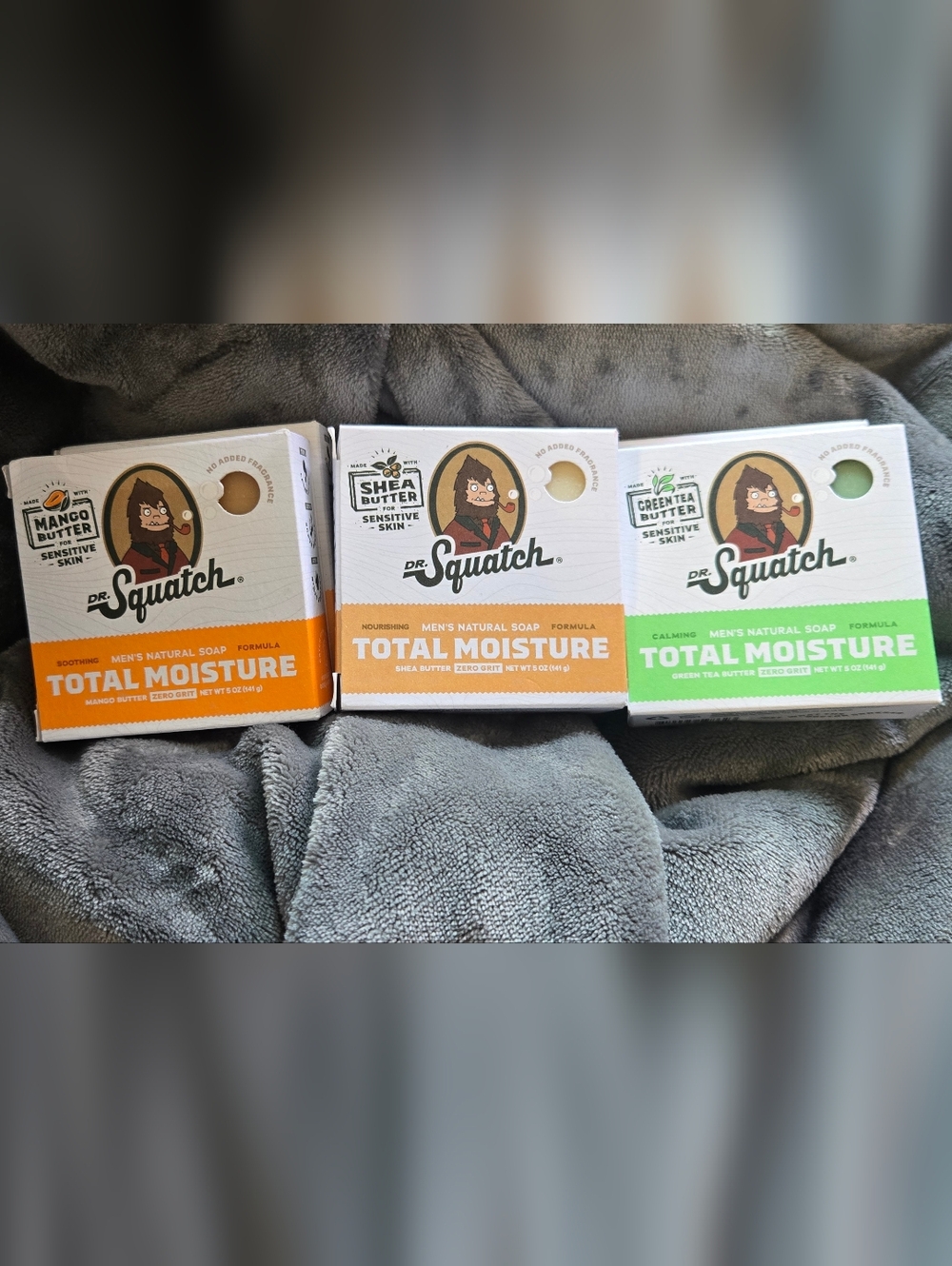 Six New Bars Of Assorted Dr. Squatch Total Moisture Soap